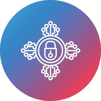 icono de fondo de círculo degradado de línea de descifrado vector