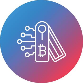 Hardware Wallet Line Gradient Circle Background Icon vector