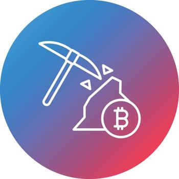 Mining Line Gradient Circle Background Icon vector