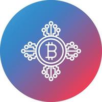 Cryptocurrency Line Gradient Circle Background Icon vector