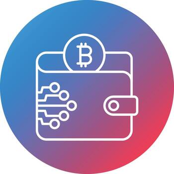 Digital Wallet Line Gradient Circle Background Icon vector