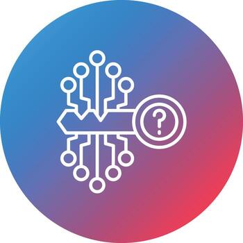 Lost Key Line Gradient Circle Background Icon vector