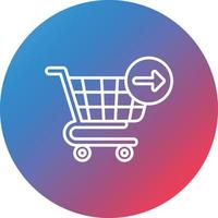 Continue Shopping Line Gradient Circle Background Icon vector