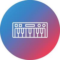 icono de fondo de círculo degradado de línea de teclado de piano vector