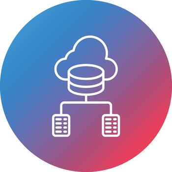 icono de fondo de círculo degradado de línea de infraestructura de datos vector