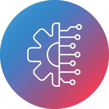 Data Engineering Line Gradient Circle Background Icon vector