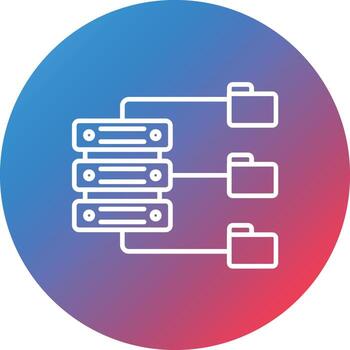 Data Source Line Gradient Circle Background Icon vector