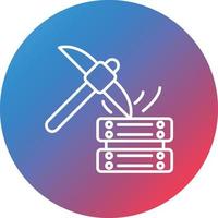 Data Mining Line Gradient Circle Background Icon vector