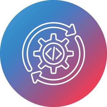Continuous Integration Line Gradient Circle Background Icon vector