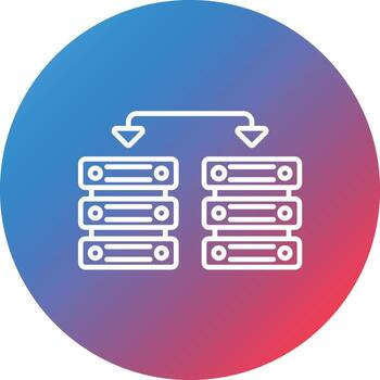 icono de fondo de círculo degradado de línea de intercambio de datos vector