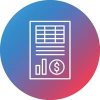 Balance Sheet Line Gradient Circle Background Icon vector