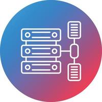 Data Transformation Line Gradient Circle Background Icon vector