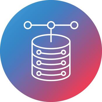 icono de fondo de círculo degradado de línea de base de datos vector