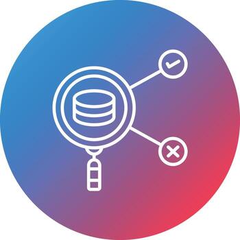 Decision Intelligence Line Gradient Circle Background Icon vector