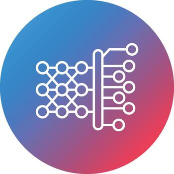 Deep Learning Line Gradient Circle Background Icon vector