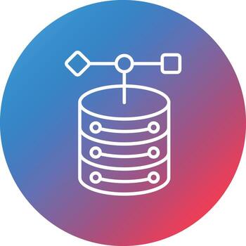 objeto base de datos línea gradiente círculo fondo icono vector