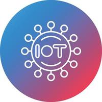 Internet of Things Line Gradient Circle Background Icon vector