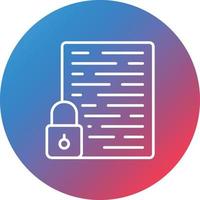 Information Privacy Line Gradient Circle Background Icon vector