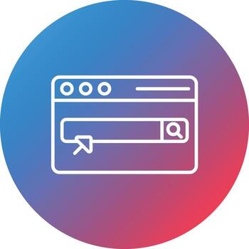 Search Engine Line Gradient Circle Background Icon vector