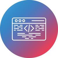 icono de fondo de círculo de degradado de línea de lenguaje de programación vector