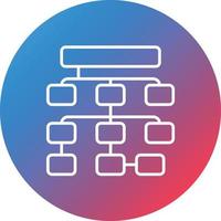 Structured Data Line Gradient Circle Background Icon vector