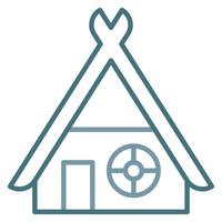Viking Hut Line Two Color Icon vector