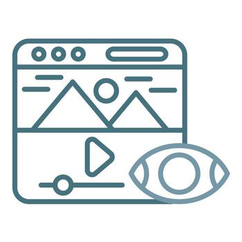 línea de vista previa icono de dos colores vector