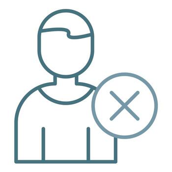 eliminar línea de usuario icono de dos colores vector