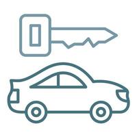 Car Rental Line Two Color Icon vector