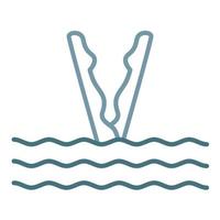 Synchronized Diving Line Two Color Icon vector