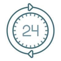 24 Hours Service Line Two Color Icon vector