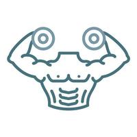 Weight Lifting Line Two Color Icon vector