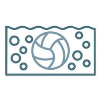 icono de dos colores de la línea de waterpolo vector