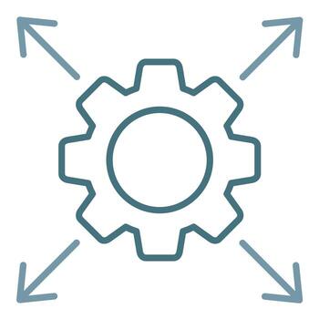 Scalability Line Two Color Icon vector