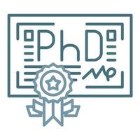 Phd Line Two Color Icon vector