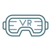 Vr Line Two Color Icon vector