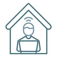 Remote Work Line Two Color Icon vector