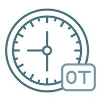 Overtime Line Two Color Icon vector