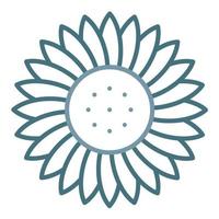 Sunflower Line Two Color Icon vector