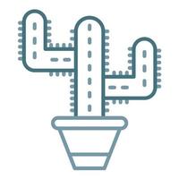 icono de dos colores de línea de cactus vector