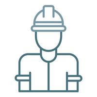 Factory Worker Man Line Two Color Icon vector