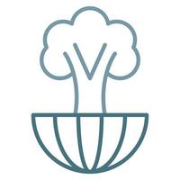World Tree Line Two Color Icon vector