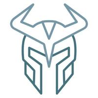 Viking Helmet Line Two Color Icon vector