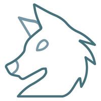 Wolf Line Two Color Icon vector