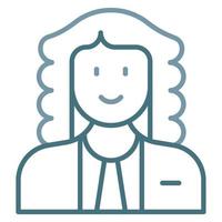 Judge Male Line Two Color Icon vector