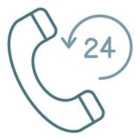 24 hours Line Two Color Icon vector
