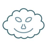 Wind Face Line Two Color Icon vector