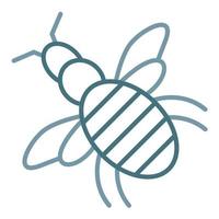 icono de dos colores de línea de abeja vector