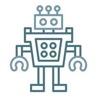 Humanoid Robot Line Two Color Icon vector