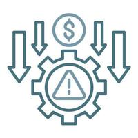 Reduce Business Risk Line Two Color Icon vector